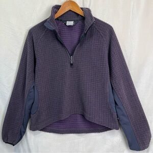 Moonstone Vintage Y2K Mens S Purple Waffle Thermal Quarter Zip Mid Layer Jacket